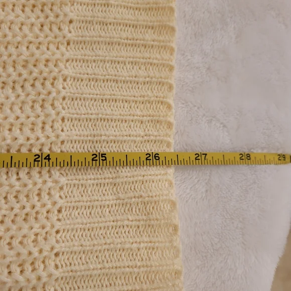 VINTAGE Cable Knit Cream Sweater Vest Women's Medium - Picture 5 of 5